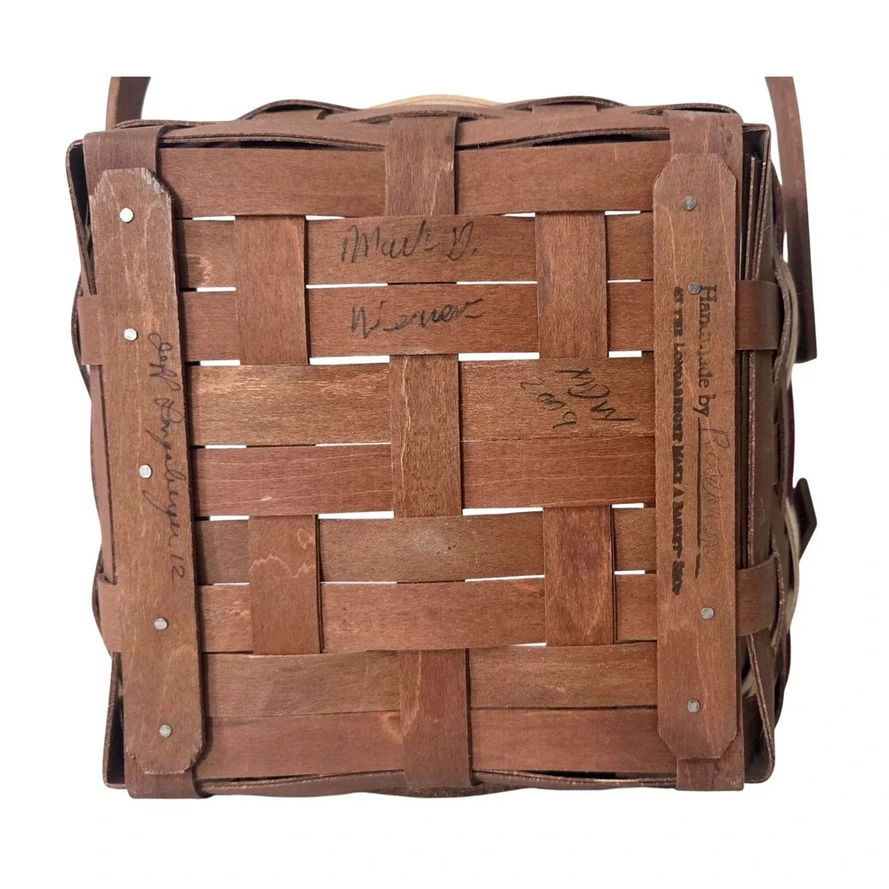 Longaberger 2009 Sweetheart Handwoven Basket‎ Signed Jeff Longaberger Hearts